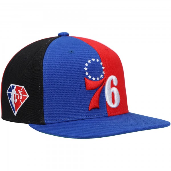 Бейсболка Philadelphia 76ers Mitchell & Ness NBA 75th Anniversary What The? - Royal - официальный мерч NBA