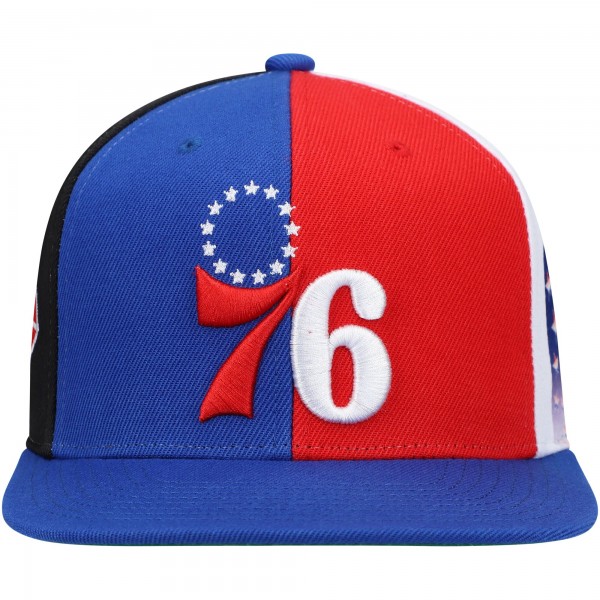 Бейсболка Philadelphia 76ers Mitchell & Ness NBA 75th Anniversary What The? - Royal - официальный мерч NBA