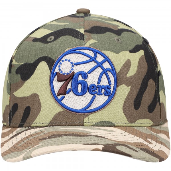Бейсболка Philadelphia 76ers Mitchell & Ness Woodland Desert - Camo - официальный мерч NBA