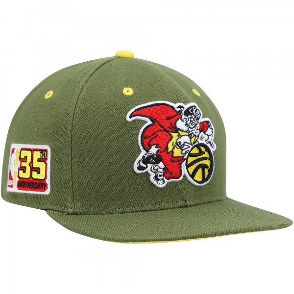 Бейсболка New York Knicks Mitchell & Ness x Lids 35th Anniversary Hardwood Classics Dusty - Olive - официальный мерч NBA
