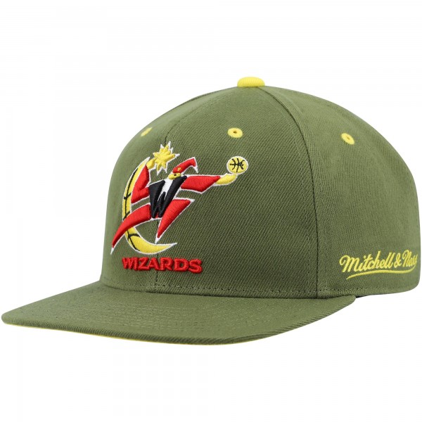 Бейсболка Washington Wizards Mitchell & Ness x Lids Hardwood Classics Dusty - Olive - официальный мерч NBA