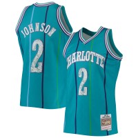 Игровая форма Larry Johnson Charlotte Hornets Mitchell & Ness 1992-93 Hardwood Classics 75th Anniversary Diamond Swingman - Teal