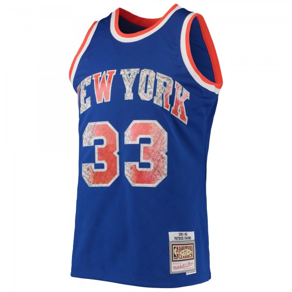 Игровая майка Patrick Ewing New York Knicks Mitchell & Ness 1991-92 Hardwood Classics 75th Anniversary Diamond Swingman - Blue - оригинальная джерси НБА