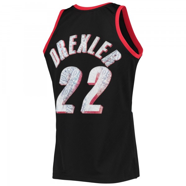 Игровая майка Clyde Drexler Portland Trail Blazers Mitchell & Ness 1991-92 Hardwood Classics 75th Anniversary Diamond Swingman - Black - оригинальная джерси НБА