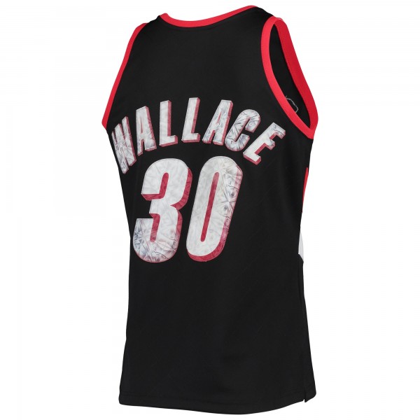 Игровая майка Rasheed Wallace Portland Trail Blazers Mitchell & Ness 1999-00 Hardwood Classics 75th Anniversary Diamond Swingman - Black - оригинальная джерси НБА