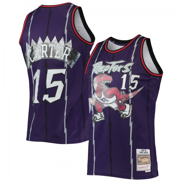 Игровая майка Vince Carter Toronto Raptors Mitchell & Ness 1998-99 Hardwood Classics 75th Anniversary Diamond Swingman - Purple - оригинальная джерси НБА