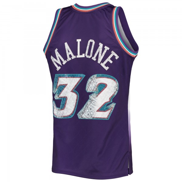 Игровая майка Karl Malone Utah Jazz Mitchell & Ness 1996-97 Hardwood Classics 75th Anniversary Diamond Swingman - Purple - оригинальная джерси НБА