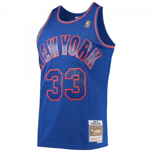 Игровая майка Patrick Ewing New York Knicks Mitchell & Ness 1996-97 Hardwood Classics Swingman - Blue - оригинальная джерси НБА