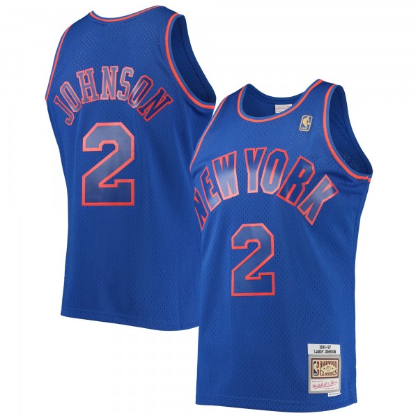 Игровая майка Larry Johnson New York Knicks Mitchell & Ness 1996-97 Hardwood Classics Swingman - Blue - оригинальная джерси НБА