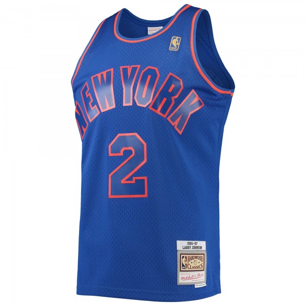 Игровая майка Larry Johnson New York Knicks Mitchell & Ness 1996-97 Hardwood Classics Swingman - Blue - оригинальная джерси НБА