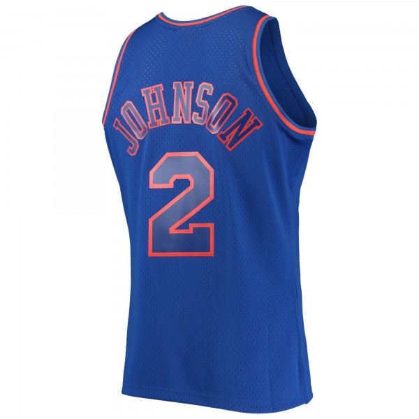 Игровая майка Larry Johnson New York Knicks Mitchell & Ness 1996-97 Hardwood Classics Swingman - Blue - оригинальная джерси НБА