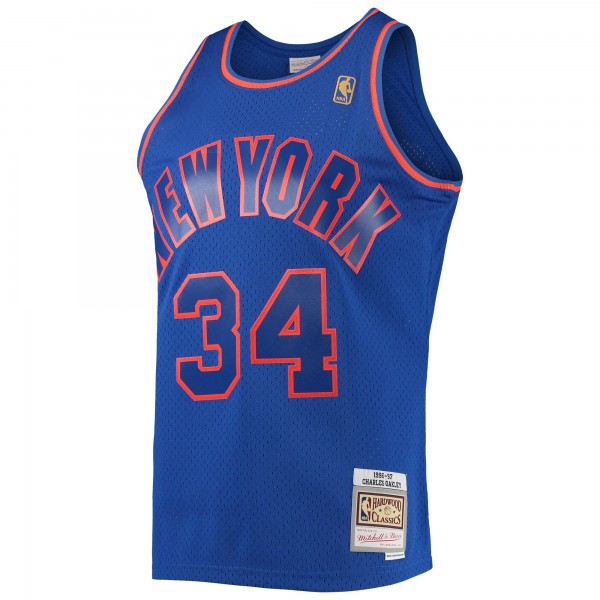 Игровая майка Charles Oakley New York Knicks Mitchell & Ness 1996-97 Hardwood Classics Swingman - Blue - оригинальная джерси НБА