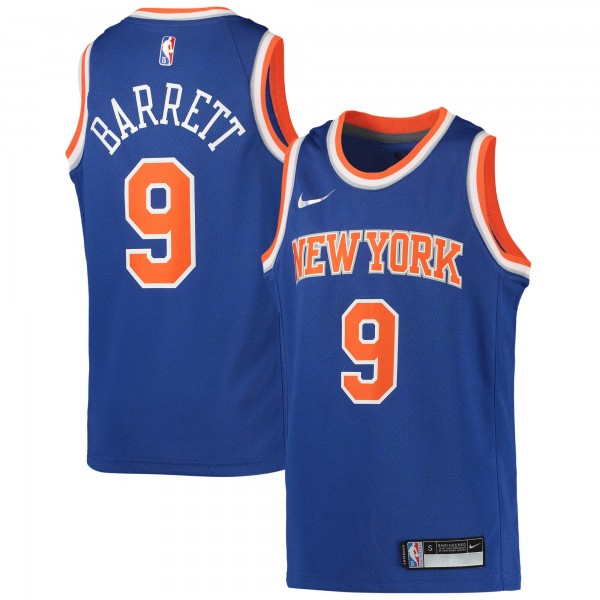Детская игровая майка RJ Barrett New York Knicks Nike 2021/22 Diamond Swingman - Icon Edition - Blue - баскетбольная джерси NBA