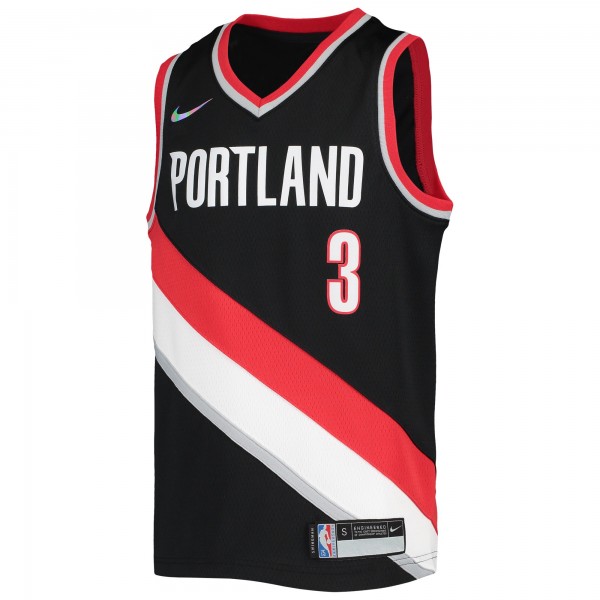 Детская игровая майка C.J. McCollum Portland Trail Blazers Nike 2021/22 Diamond Swingman - Icon Edition - Black - баскетбольная джерси NBA