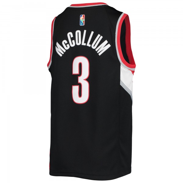 Детская игровая майка C.J. McCollum Portland Trail Blazers Nike 2021/22 Diamond Swingman - Icon Edition - Black - баскетбольная джерси NBA