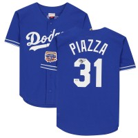 Autographed Los Angeles Dodgers Mike Piazza Fanatics Authentic Royal Mitchell and Ness Cooperstown Collection Batting Practice Replica Jersey