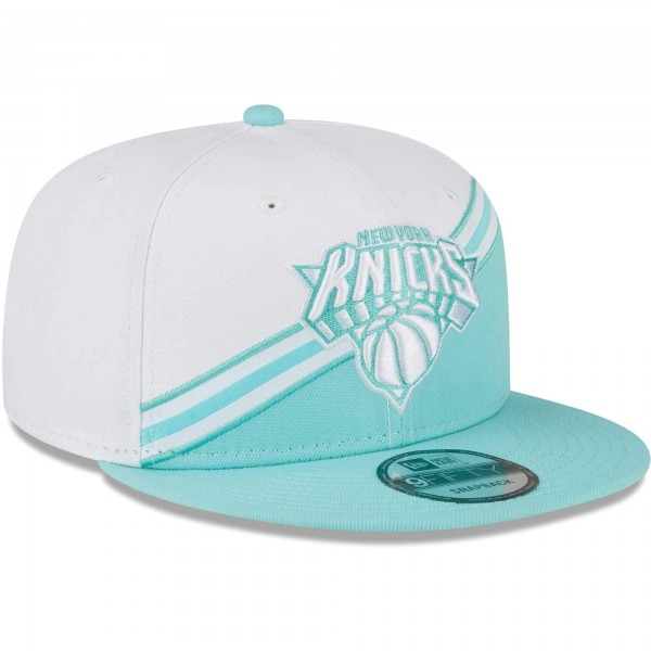 Бейсболка New York Knicks New Era Diagonal Split 9FIFTY - White/Turquoise