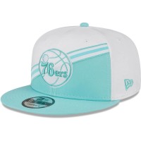 Бейсболка Philadelphia 76ers New Era Diagonal Split 9FIFTY - White/Turquoise