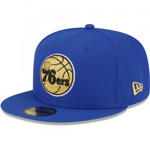 Бейсболка Philadelphia 76ers New Era 3x NBA Champions Metallic Undervisor 59FIFTY - Royal