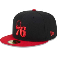 Бейсболка Philadelphia 76ers New Era Graffiti UV 59FIFTY - Black/Red