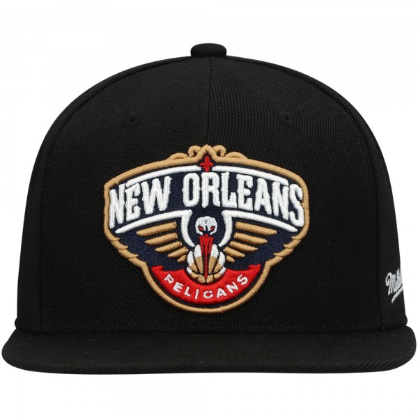 Бейсболка New Orleans Pelicans Mitchell & Ness English Dropback - Black