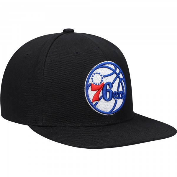 Бейсболка Philadelphia 76ers Mitchell & Ness English Dropback - Black - официальный мерч NBA