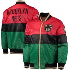 Куртка бомбер Brooklyn Nets Starter Black History Month NBA 75th Anniversary - Red/Black/Green