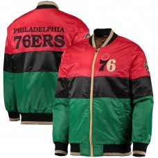 Куртка бомбер Philadelphia 76ers Starter Black History Month NBA 75th Anniversary - Red/Black/Green