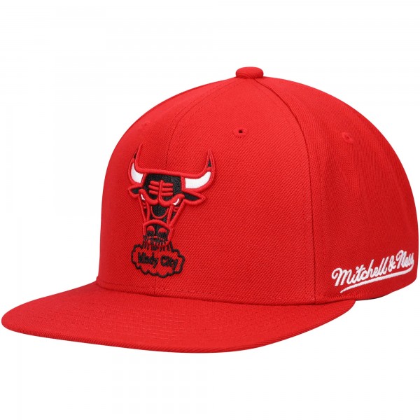 Бейсболка Chicago Bulls Mitchell & Ness English Dropback - Red