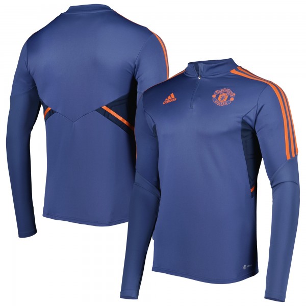 Кофта на короткой молнии Manchester United adidas Team Training AEROREADY - Navy