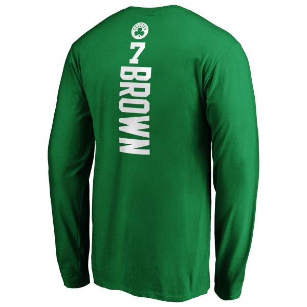 Футболка с длинным рукавом Jaylen Brown Boston Celtics Playmaker Name & Number - Kelly Green