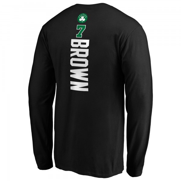 Футболка с длинным рукавом Jaylen Brown Boston Celtics Playmaker Name & Number - Black