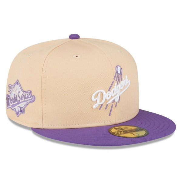 Бейсболка Los Angeles Dodgers New Era 1988 World Series Side Patch 59FIFTY - Peach/Purple
