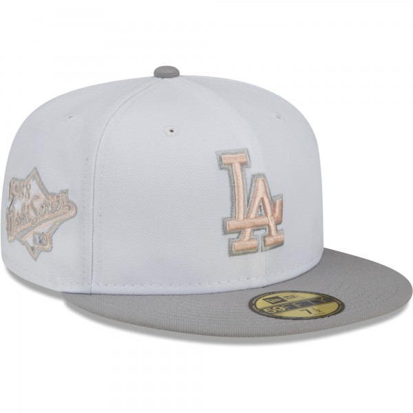 Бейсболка Los Angeles Dodgers New Era 1988 World Series Side Patch Undervisor 59FIFTY - White/Gray