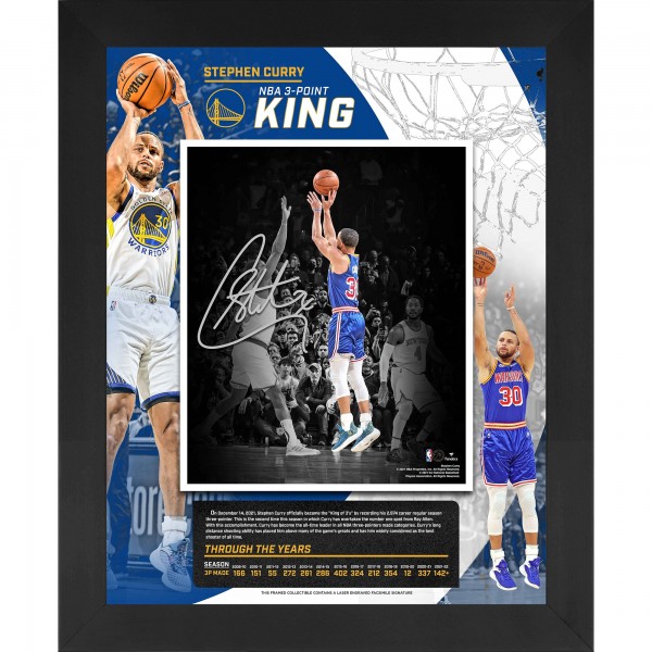 Golden State Warriors Stephen Curry Fanatics Authentic Framed 16 x 20 NBA All-Time 3-Point Leader Floating Photo Collage