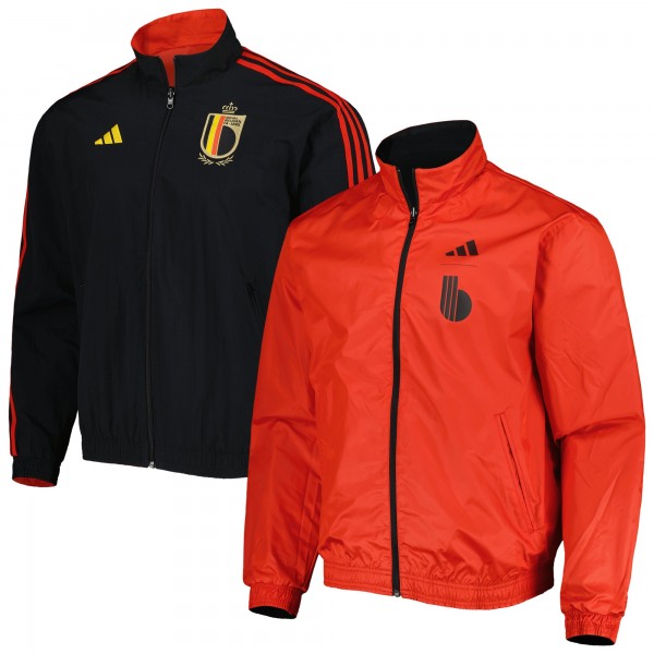 Belgium National Team adidas AEROREADY Reversible Anthem Reversible Full-Zip Jacket - Red/Black