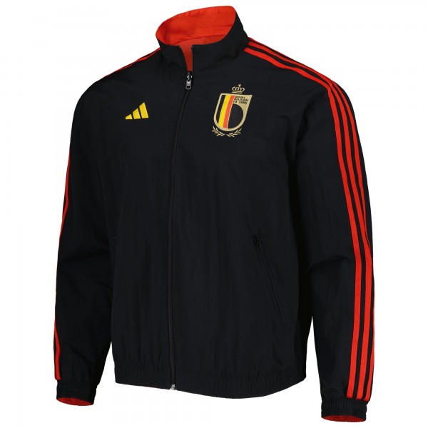 Belgium National Team adidas AEROREADY Reversible Anthem Reversible Full-Zip Jacket - Red/Black