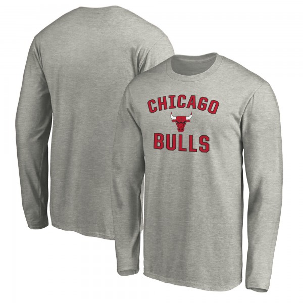 Футболка с длинным рукавом Chicago Bulls Heathered Gray Victory Arch