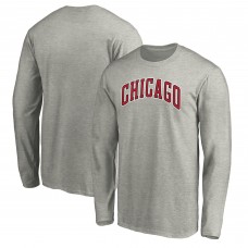 Футболка с длинным рукавом Chicago Bulls Heathered Gray Alternate Team Logo