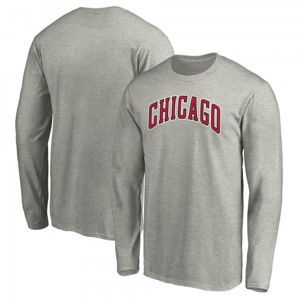 Футболка с длинным рукавом Chicago Bulls Heathered Gray Alternate Team Logo