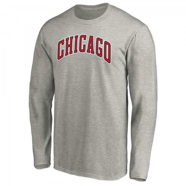 Футболка с длинным рукавом Chicago Bulls Heathered Gray Alternate Team Logo