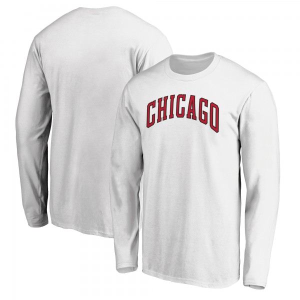 Футболка с длинным рукавом Chicago Bulls White Alternate Team Logo