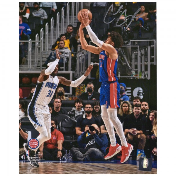 Autographed Detroit Pistons Cade Cunningham Fanatics Authentic 8 x 10 Shooting vs. Orlando Magic Photograph