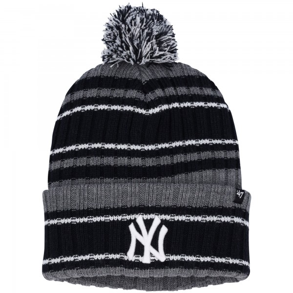 Шапка с помпоном New York Yankees 47 Rexford Cuffed Knit - Gray/Black