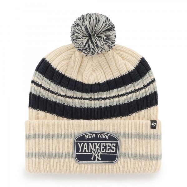 Шапка с помпоном New York Yankees 47 Home Patch Cuffed Knit - Natural