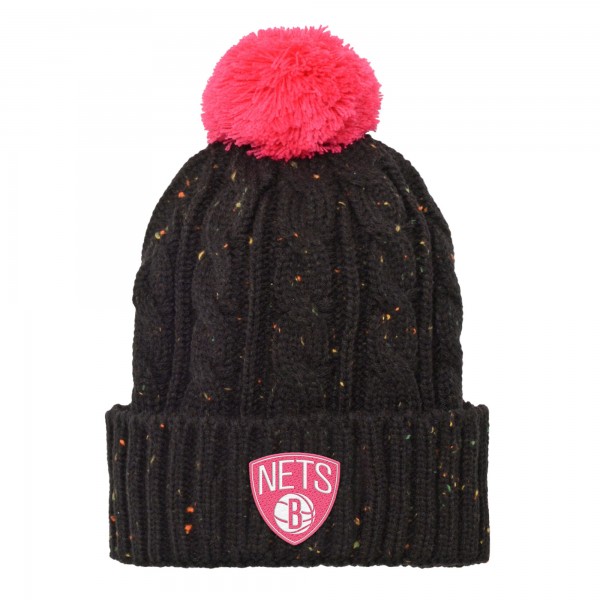 Шапка с помпоном Youth Brooklyn Nets Black Nep Cuffed Knit