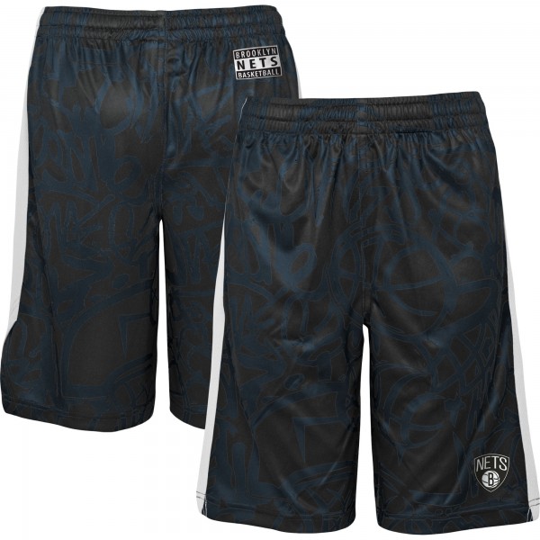 Шорты Youth Brooklyn Nets Black Scribble Dribble Baller