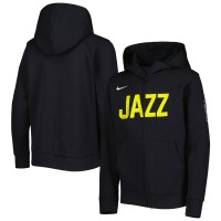 Толстовка на молнии Utah Jazz Nike Youth Courtside Showtime Performance - Black