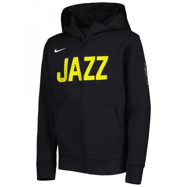 Толстовка на молнии Utah Jazz Nike Youth Courtside Showtime Performance - Black