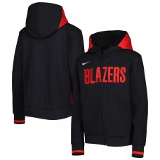 Толстовка на молнии Portland Trail Blazers Nike Youth Courtside Showtime Performance - Black